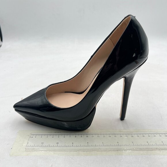 Wo Wagas Black Platform High Heels Pointy Toe Slip On Pump Business Prom Daily - Picture 2 of 8